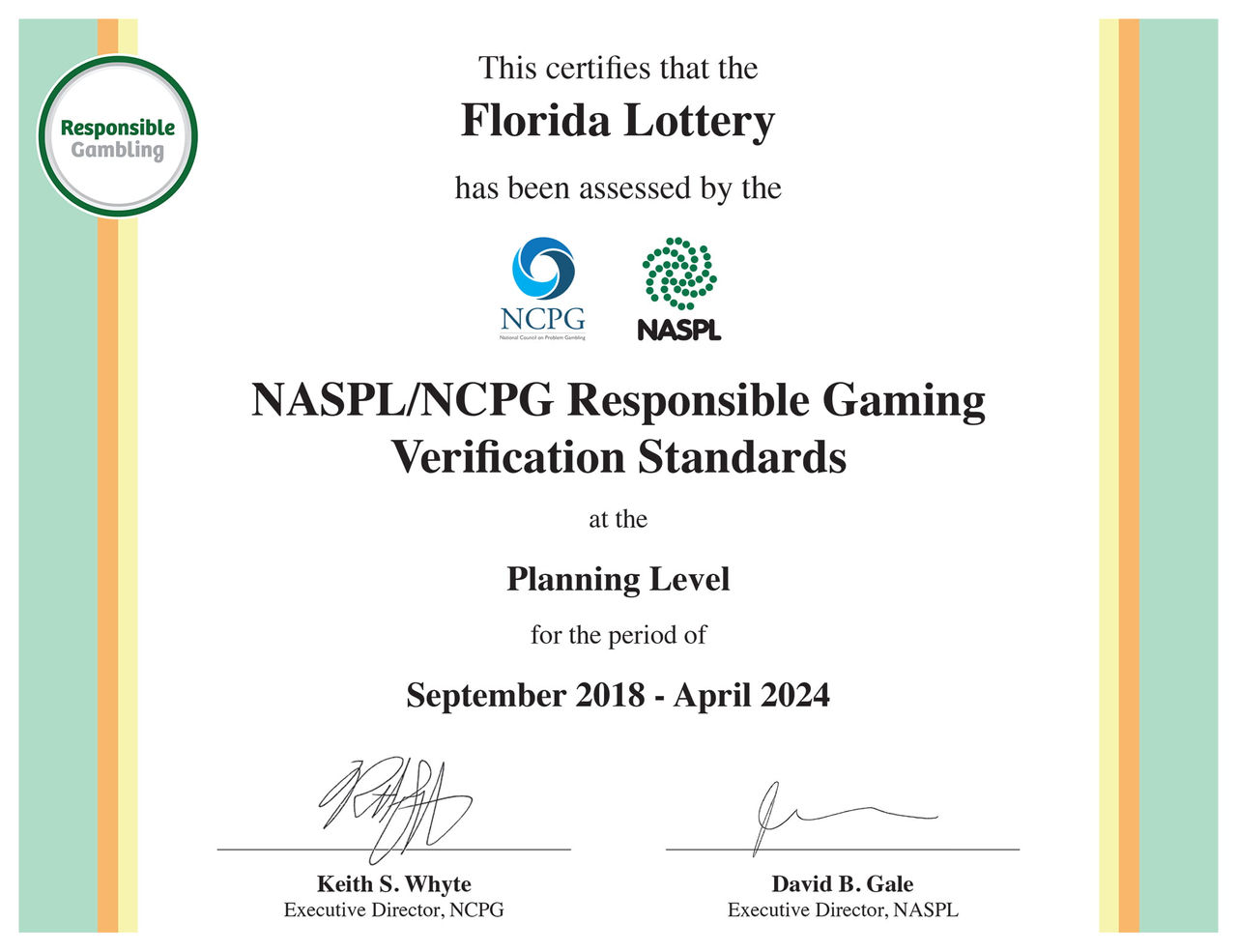 NASPL/NCPG Certificate