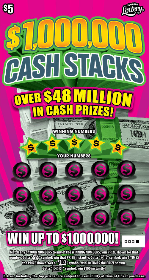 $1,000,000 CASH STACKS scratch-off from Florida Lottery