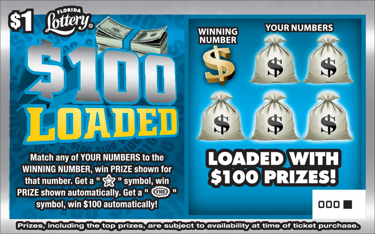 $100 Loaded Florida Lottery Ticket