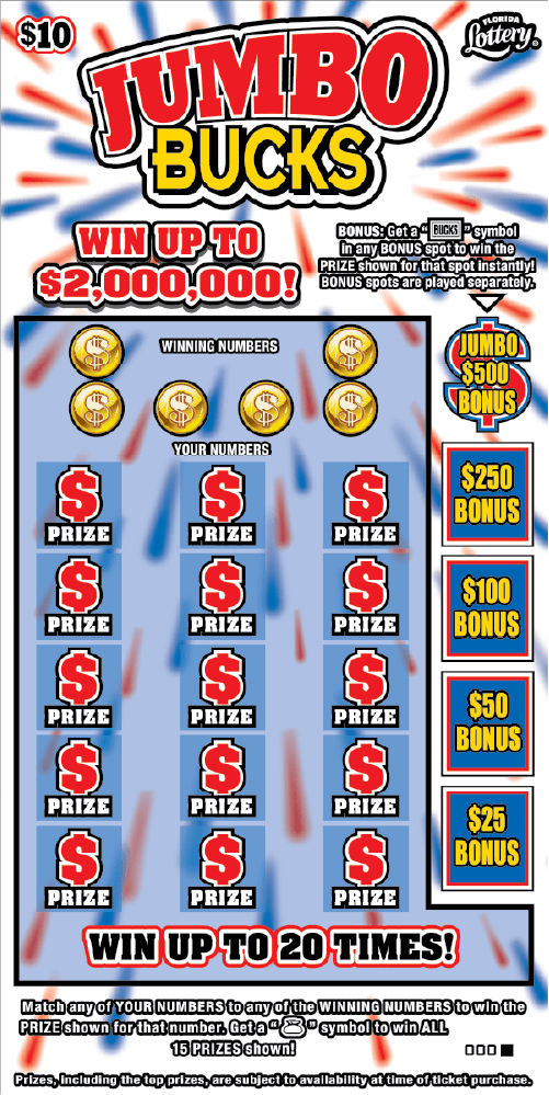JUMBO BUCKS scratch-off from Florida Lottery