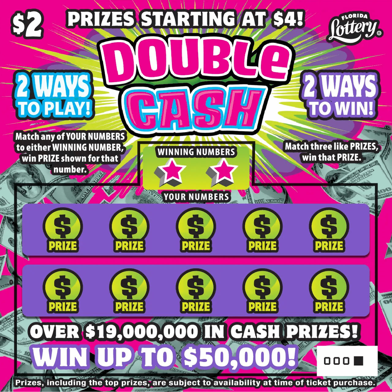 FL Lottery - Double Cash (#1571) - scratch off odds