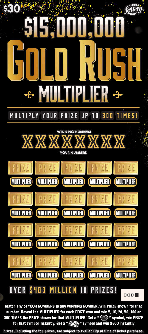 FL Lottery - Gold Rush Multiplier (#1574) - scratch off odds