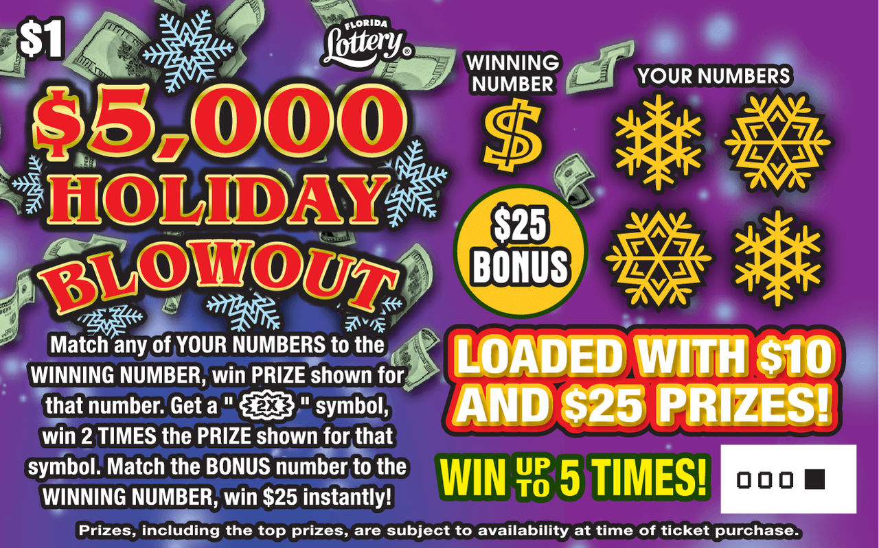 FL Lottery - $5,000 Holiday Blowout (#1575) - scratch off odds