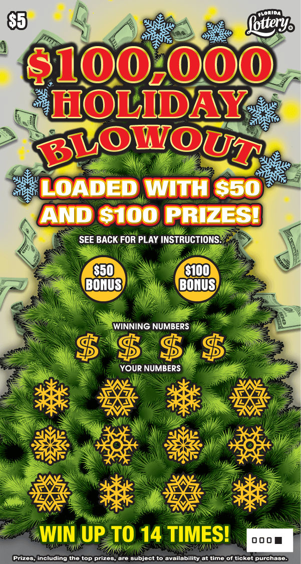 FL Lottery - $100,000 Holiday Blowout (#1577) - scratch off odds