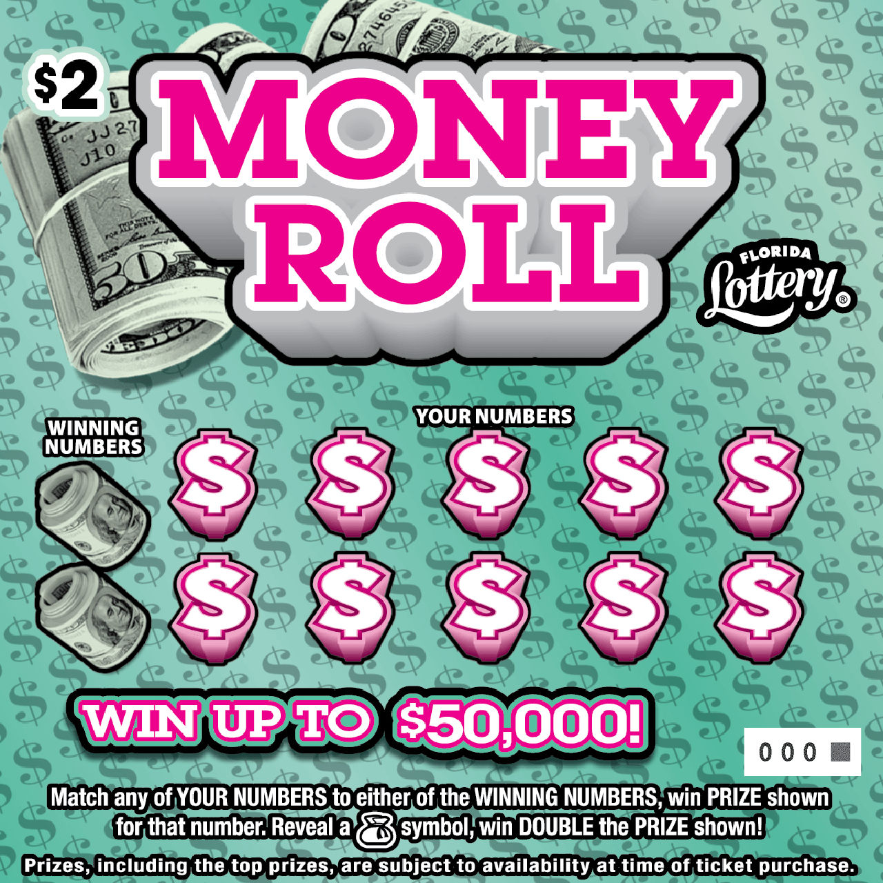 MONEY ROLL scratch-off from Florida Lottery