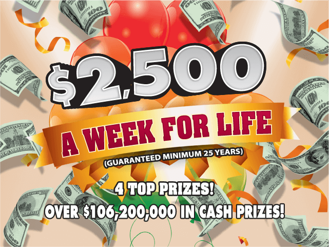 $2,500 A Week For Life ticket