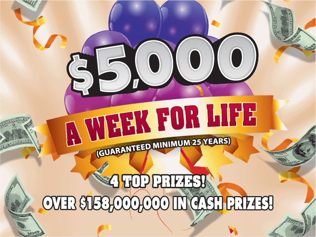 $5,000 A Week For Life ticket