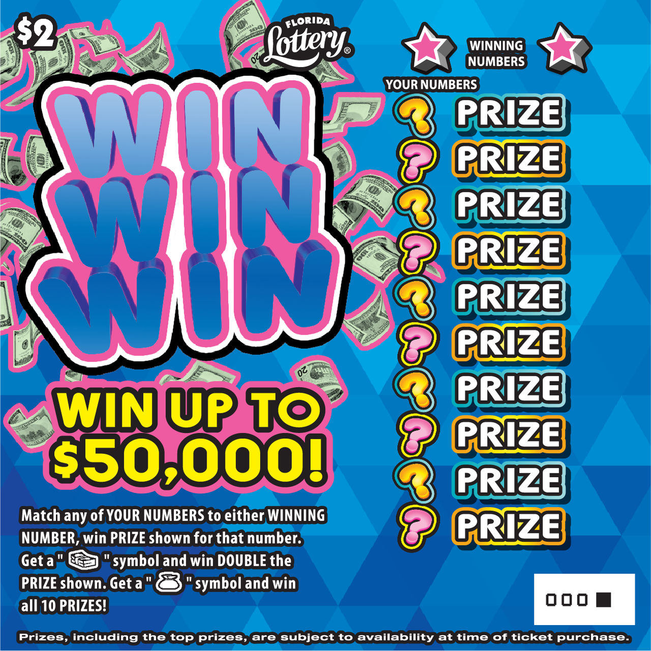 FL Lottery - Win Win Win (#1560) - scratch off odds