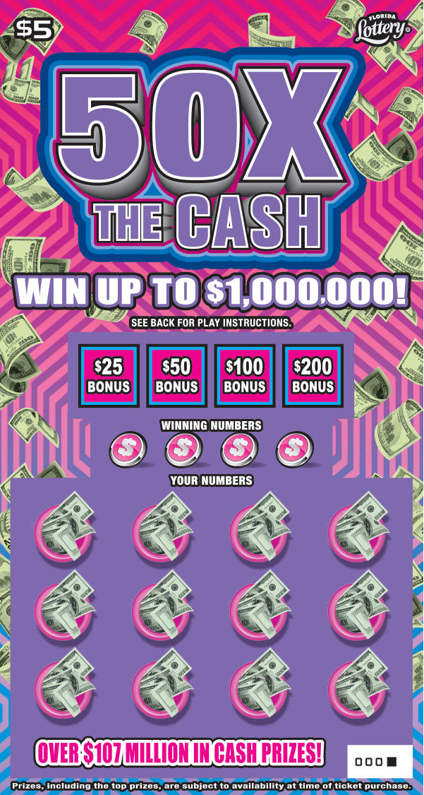 50X THE CASH scratch-off from Florida Lottery