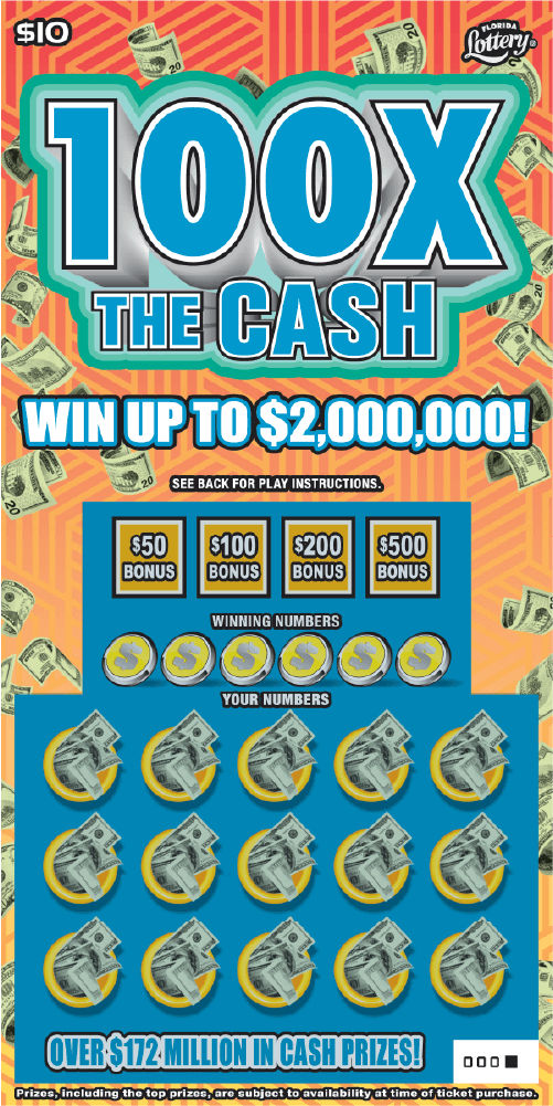 100X THE CASH scratch-off from Florida Lottery