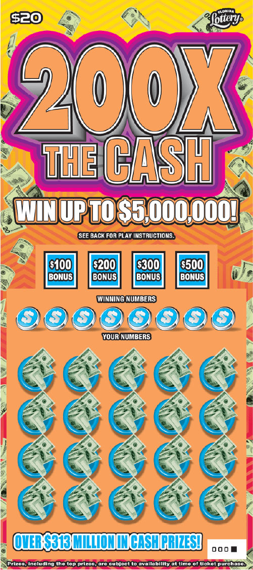 200X THE CASH scratch-off from Florida Lottery
